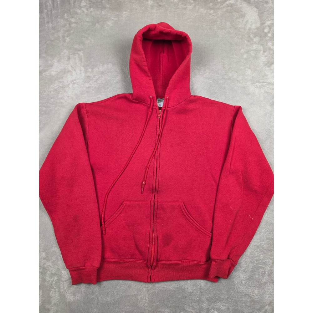 Vintage Cheetah Full Zip Hoodie Kids XL 18-20 Red Fleece Sweatshirt USA Made